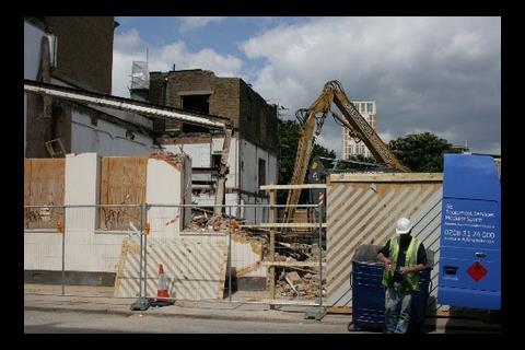 Building collapse in Vauxhall 